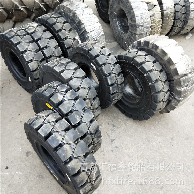 厂价批发黑色实心叉车轮胎200/50-10/6.50免充气工业轮胎