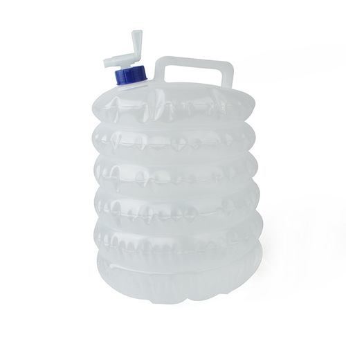 Outdoor PE telescopic bucket 10L portable folding water bag with faucet camping mountaineering car water bucket wholesale