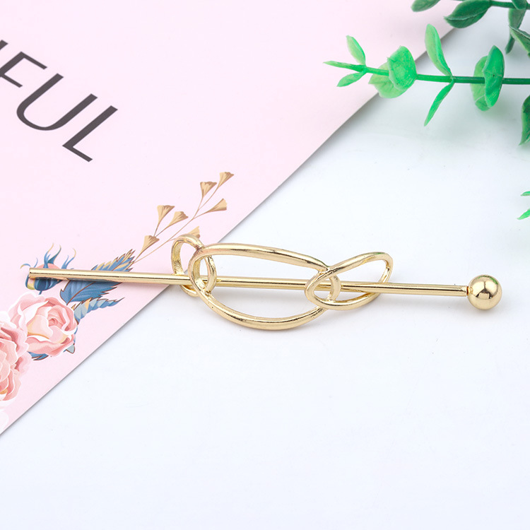 Estilo coreano aleación clip tocado horquilla europea y americana de metal simple flecha perla horquilla rizador de pelo