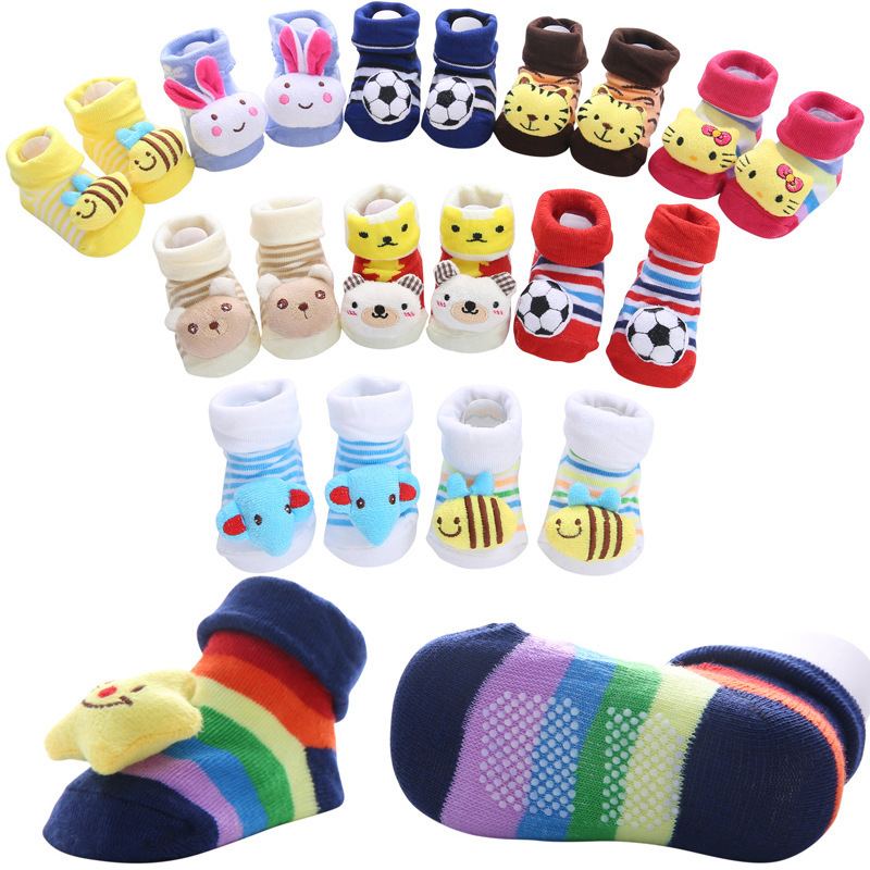 [55 Options Can Choose] Cartoon Non-Slip Floor Baby Socks, Export Doll Stereo Kidsren's Socks