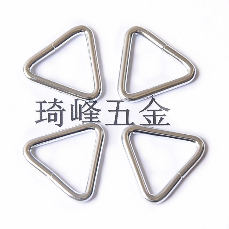 箱包三角连接扣厂家直供五金配件手袋扣3.4*30铁线金属叁角环具件