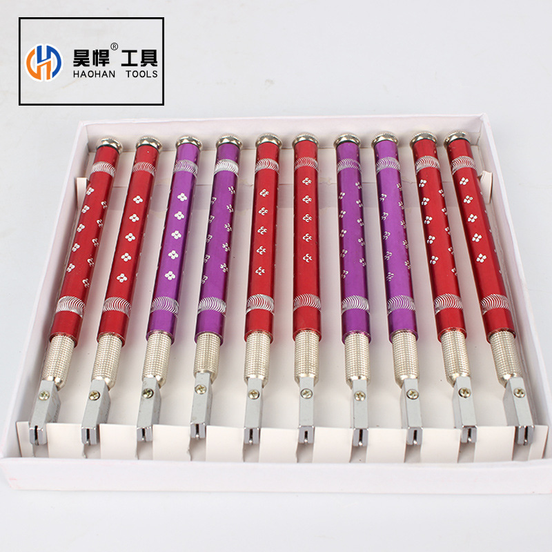 厂价批发昊悍七彩杆花点玻璃瓷砖刀玻璃刀具加长杆滚轮式玻璃