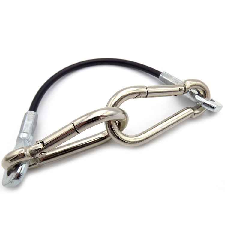 304 cable de acero recubierto de goma terminal de presión de aluminio de montaña hebilla de seguridad de caída al aire libre de montaña cable de acero