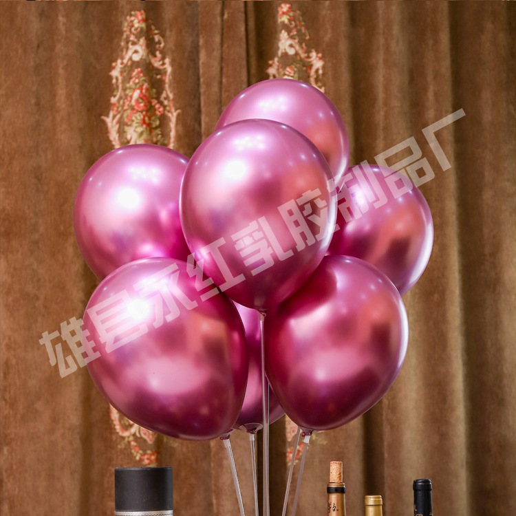 Globo de metal de 12 pulgadas fábrica al por mayor engrosada globo de látex boda decoración de fiesta de cumpleaños globo de la boda