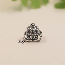 3D硬银南瓜车 横穿 纯银 S999足银 隔珠 手链红绳皮绳银饰DIY配件