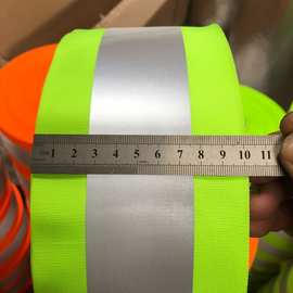 工厂直销反光织带荧光绿高亮度反光条警示反光带1-10公分加工