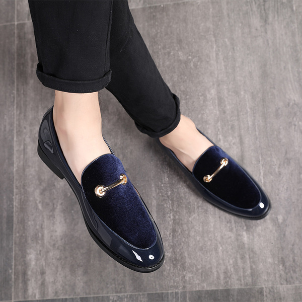 Lefu Shoes for Men's Spring and Autumn New Leather Shoes, Bean Shoes, European and American Men's Shoes, Lacquer Leather