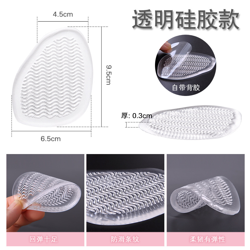 [Venta al por Mayor Especial] Plantilla Corrugada para el Antepié, Almohadilla de Silicona Transparente de PU, Alivio de Presión en Gel, Absorción de Impactos, Antideslizante, Antidesgaste image 3