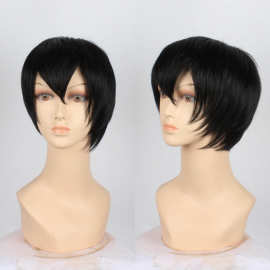 动漫cosplay假发 碎长刘海假发 男女黑色cos假毛 二次元厂家现货