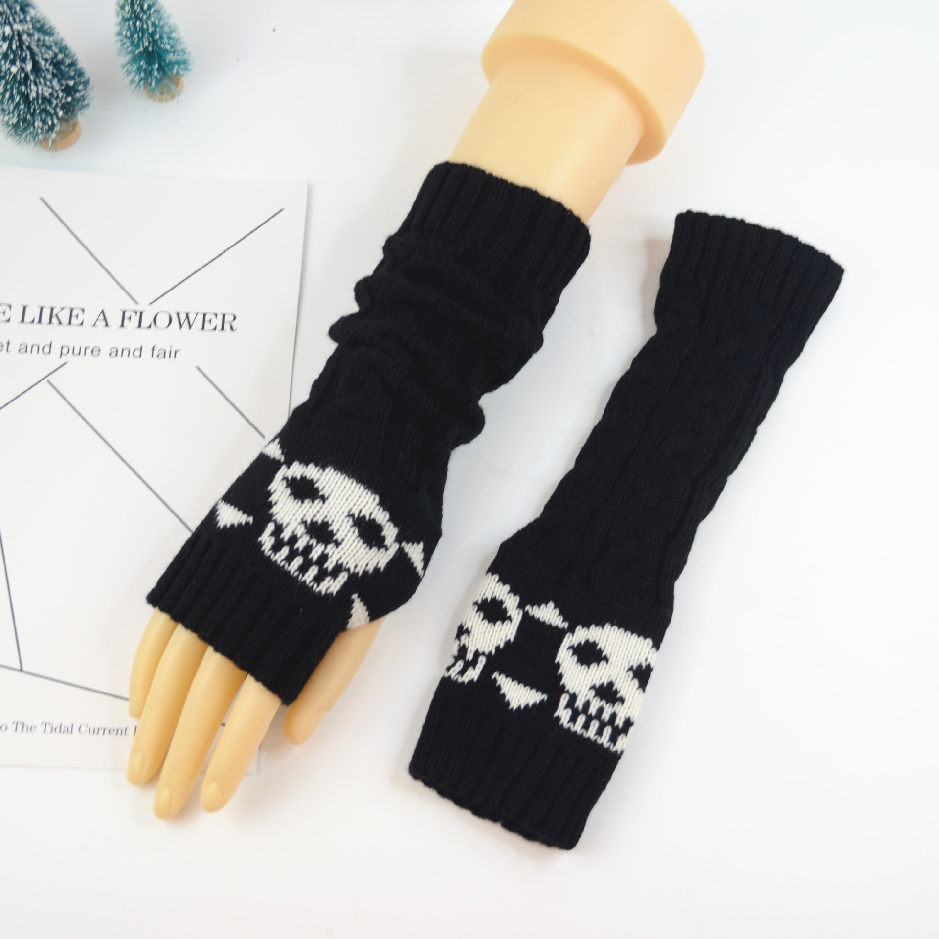 Yifan Otoño e Invierno deportes al aire libre ciclismo cálido estilo coreano cráneo personalizado de media longitud de punto opresleeve hombres y mujeres manga del brazo