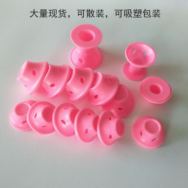In stock factory wholesale silicone curler mushroom bell curler large small size silicone curly Bell hair