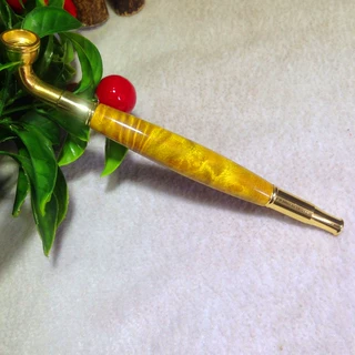 厂家批发金丝楠木质烟杆楠木自然纹理大肚烟枪水波留花弯头烟嘴