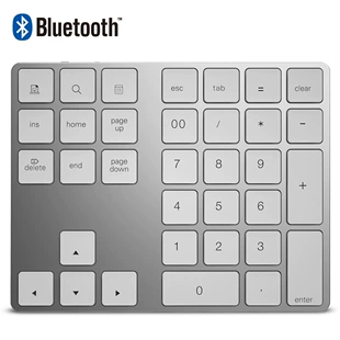 Bluetooth Numeric Keypad BT181, Aluminum Alloy 34-Key Compact, Apple-compatible