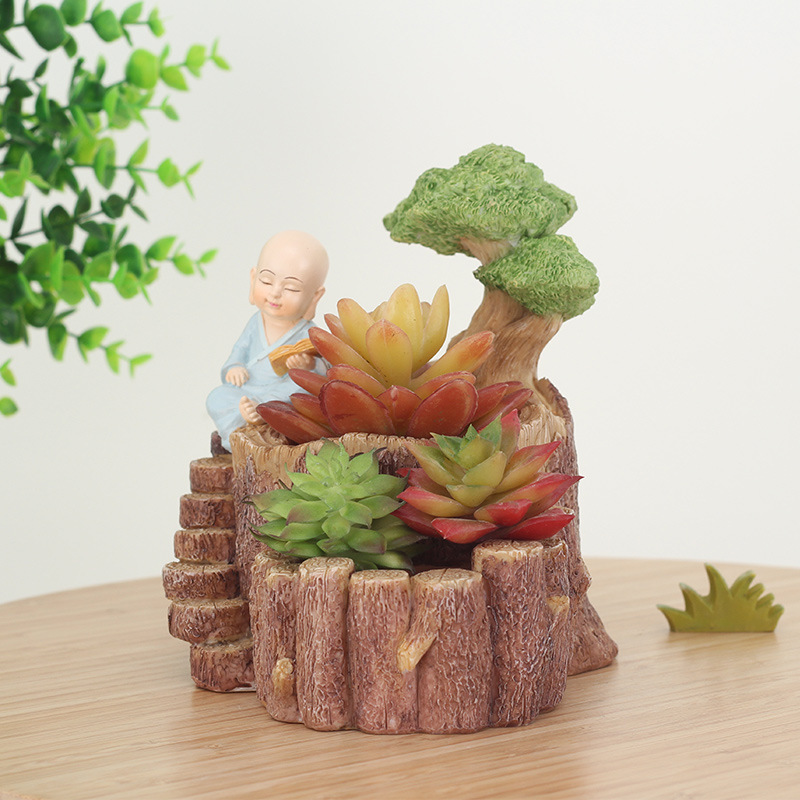 Chậu Cây Resin Chậu cây mọng nước resin phong cách đồng quê, chậu mini trang trí văn phòng, ban công và tiểu cảnh (RG-184)