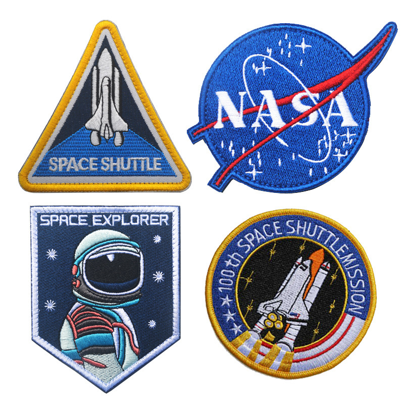 NASA Series Embroidered Armbands Velcro Backpack Sticks Airband Patch Set