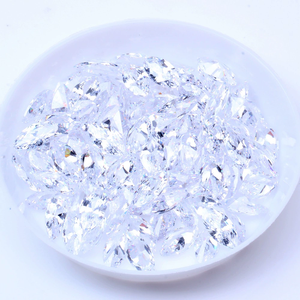 White zirconium, transparent gemstone, watch, with gem
