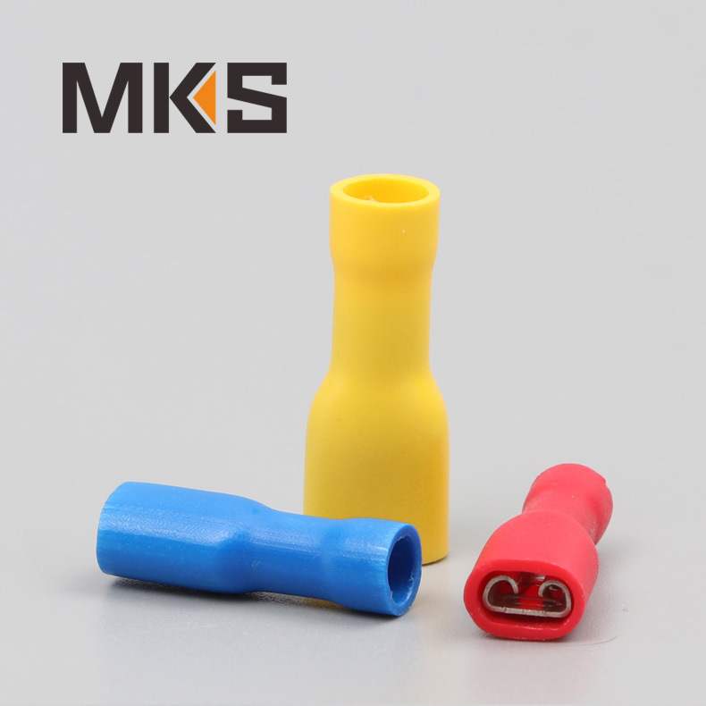 FDFD5.5-250冷压母全绝缘接线端子 6.35插簧 铜鼻子黄铜 500只