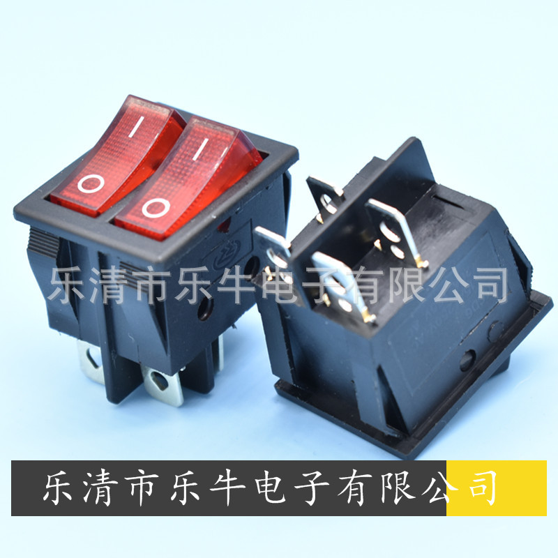 船型开关 KCD6 双联翘板开关 双按键电源开关 双排电器翘板开关