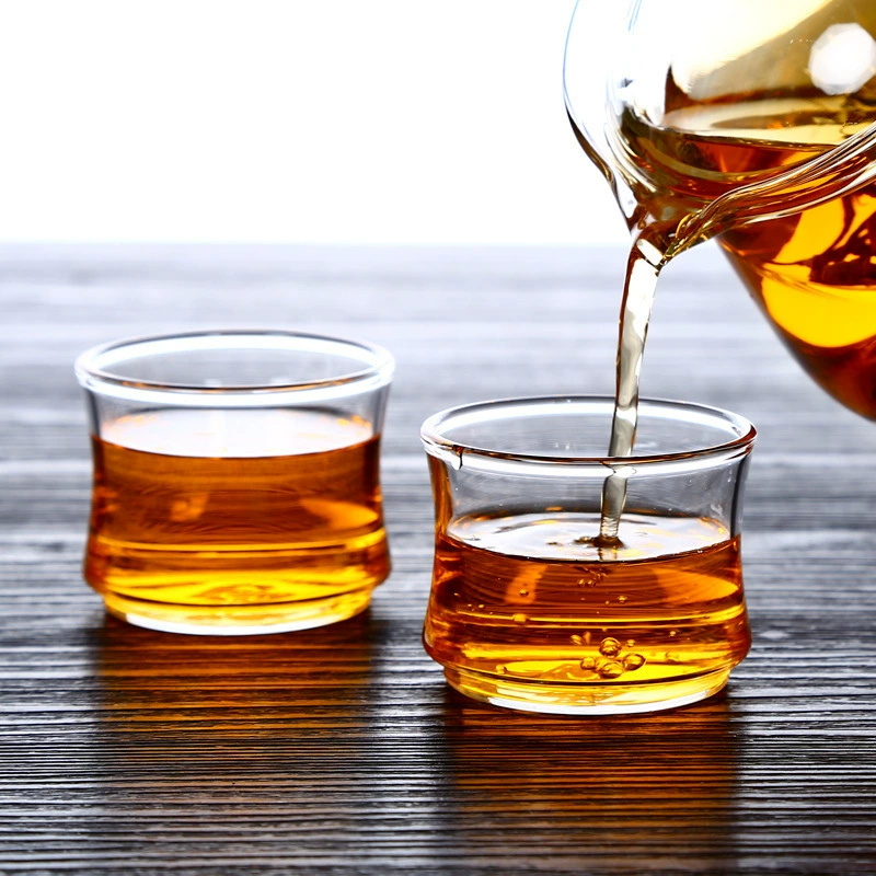 Glass bamboo tea set, tea cup