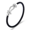 Trend bracelet, steel wire stainless steel, European style, micro incrustation