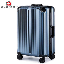 军刀铝框拉杆箱万向轮旅游行李箱pc韩版旅行箱包纯色拉杆箱20寸24