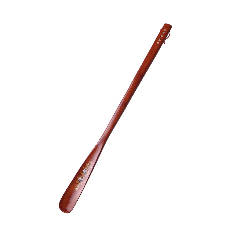 Venta al por mayor súper largo calzador de madera maciza ala de pollo calzador de madera maciza calzador con incrustaciones de calzador de madera zapatos de elevación de madera con asistente
