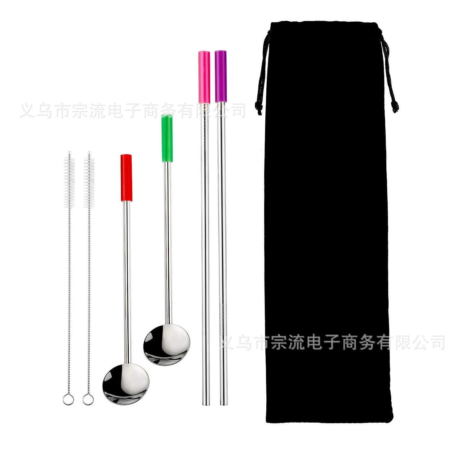 厂家长款吸管绒布袋饰品首饰礼品包装袋束口梳子袋可印logo