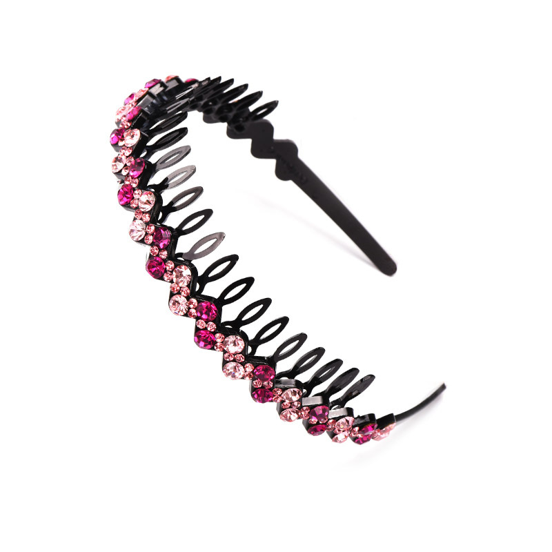 Estilo coreano nueva dentada antideslizante rhinestone diadema moda simple venta caliente onda cristal diadema horquilla tocado