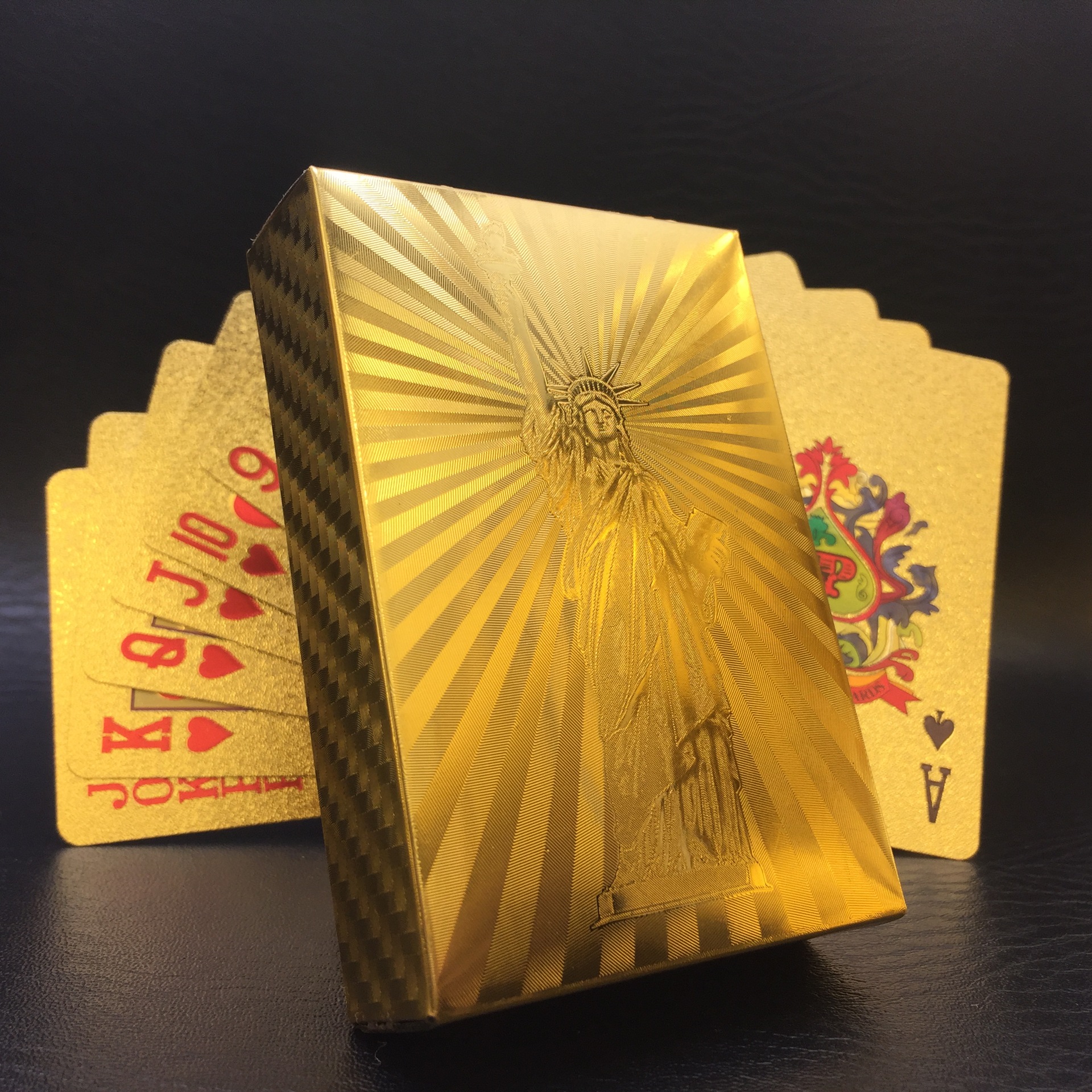 golden waterproof plastic playing cards