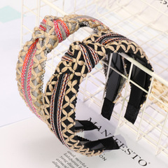 秋冬超仙小香風粗毛呢髮帶發箍甜美韓國髮飾跨境歐美編織頭箍B957