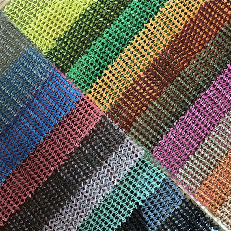 厂家现货供应 加硬加厚帽网 波浪网眼布 三根纱尼龙帽网