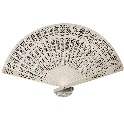 8-inch full-flush fragrant wood fan 20cm hollow wooden fan Chinese fan sandalwood fan gift fan 6-inch hollow outlet