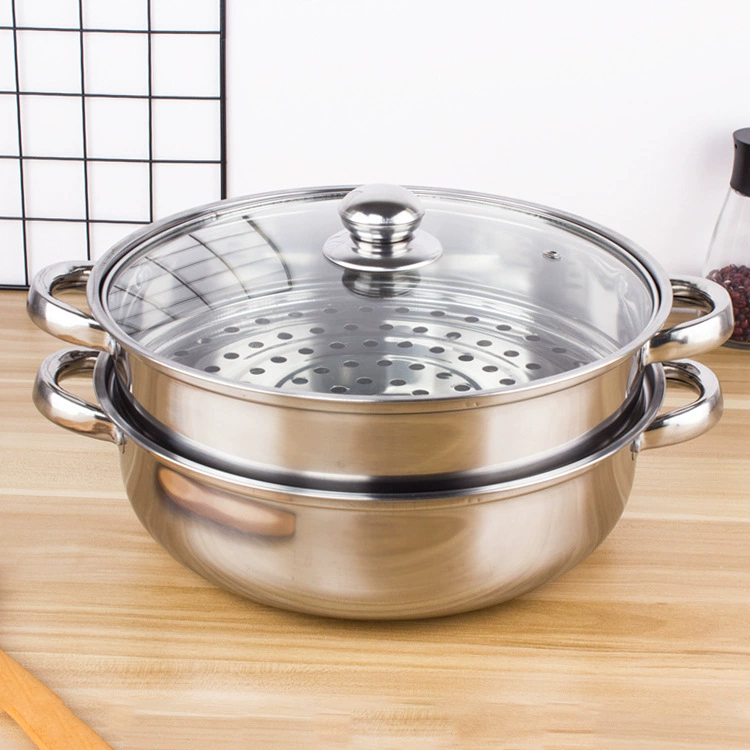 ✅Стainless steel soup steamer 28CM three-layer double-layer steamer multi-function hot pot single-layer soup pot manufacturer wholesale agent