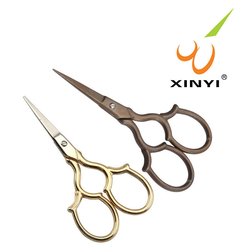 新毅剪刀 复古剪刀 镀钛 仿古剪刀 家用剪刀绣花剪刀 尖头小剪刀