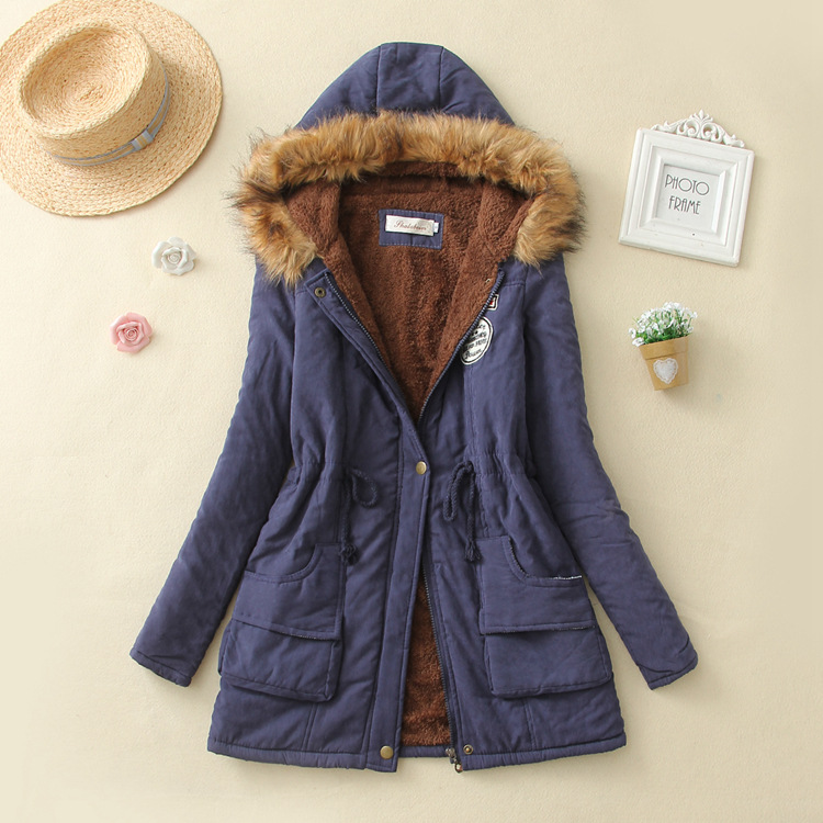 Abrigo acolchado de algodón con forro de lana estilo europeo y americano para mujer otoño e invierno 2023 image 19