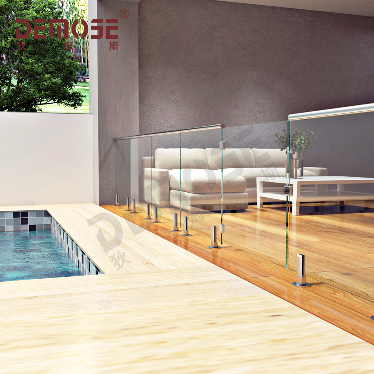 Indoor outdoor swimming pool column swimming pool fence glass clip vacation scenic spot no column railing exit