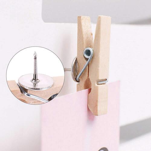 Amazon's best-selling creative office stationery with thumbtacks wooden clips cork board photo wall DIY colorful wooden clips thumbtacks