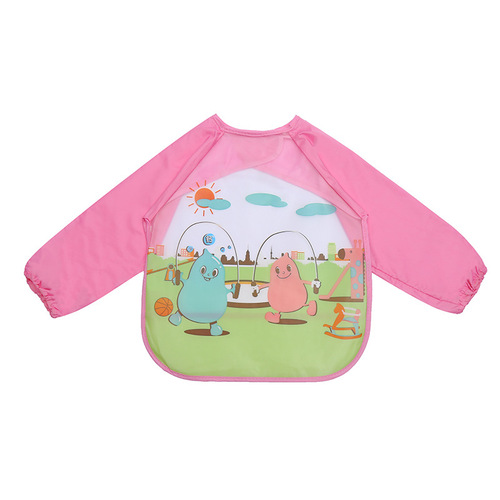 Baby eating smock, spring and autumn thin bib for boys and girls, waterproof baby reverse dressing, children's eva painting clothes