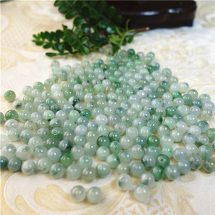 Organic round beads, emerald replica Myanmar jade, necklace and bracelet, accessory