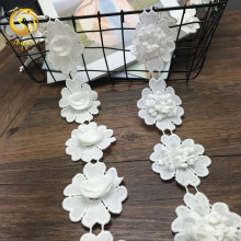 Lace fabrics水溶牛奶丝立体花条码 经典辅料DIY镂空刺绣朵花童装