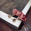 Fashionable earrings, cloth, Korean style, bright catchy style, flowered