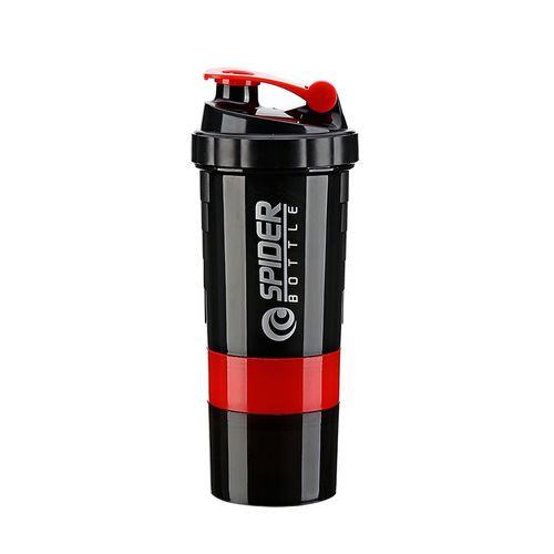 500ML Three-Layer Creative Protein Powder Shaker Cup Portable Fitness Sports Milkshake Cup Spring Spider Cup