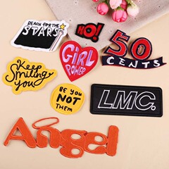 Embroidered patch with computerized stitching, high-quality DIY English angel badge for clothing decoration, patch, appliqué sticker