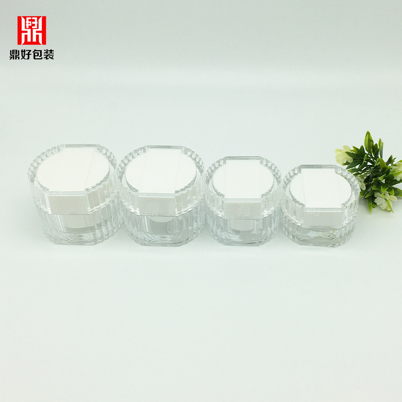 进口多边形高档亚克力膏霜瓶面霜瓶眼霜瓶化妆品空瓶双层透明