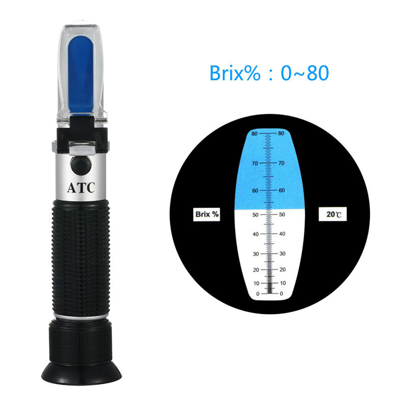 厂家直销 糖度计 ATC 0-80%折光仪切削液浓度计 手持式折射仪带盒