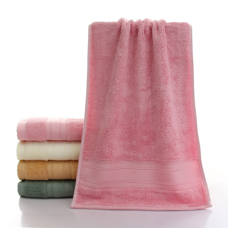 Bamboo Fiber Plain Wide-Woven Towel Employee Gift Bamboo Charcoal Towel Household Face Towel Bath Towel Set
