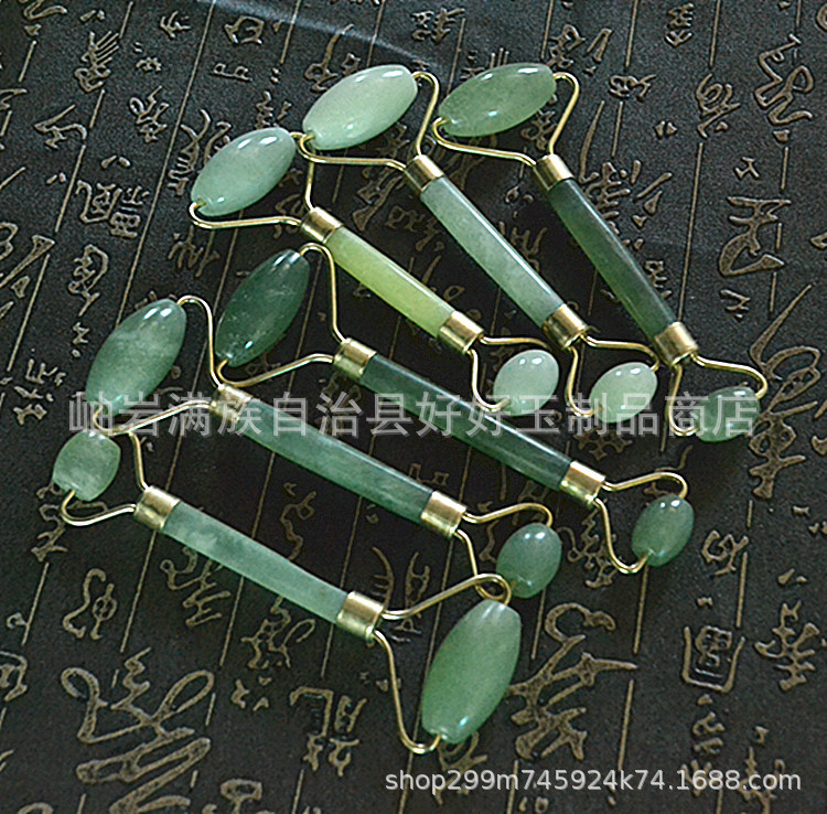 Jade belleza contenedor facial masajeador Jade rodillo facial ojo masaje palo xiuyu piedra cara empujador