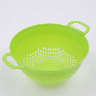 浅绿洗菜蓝 pp批发塑料沥水篮 带耳朵可壁挂滤水篮洗菜篮一件代发