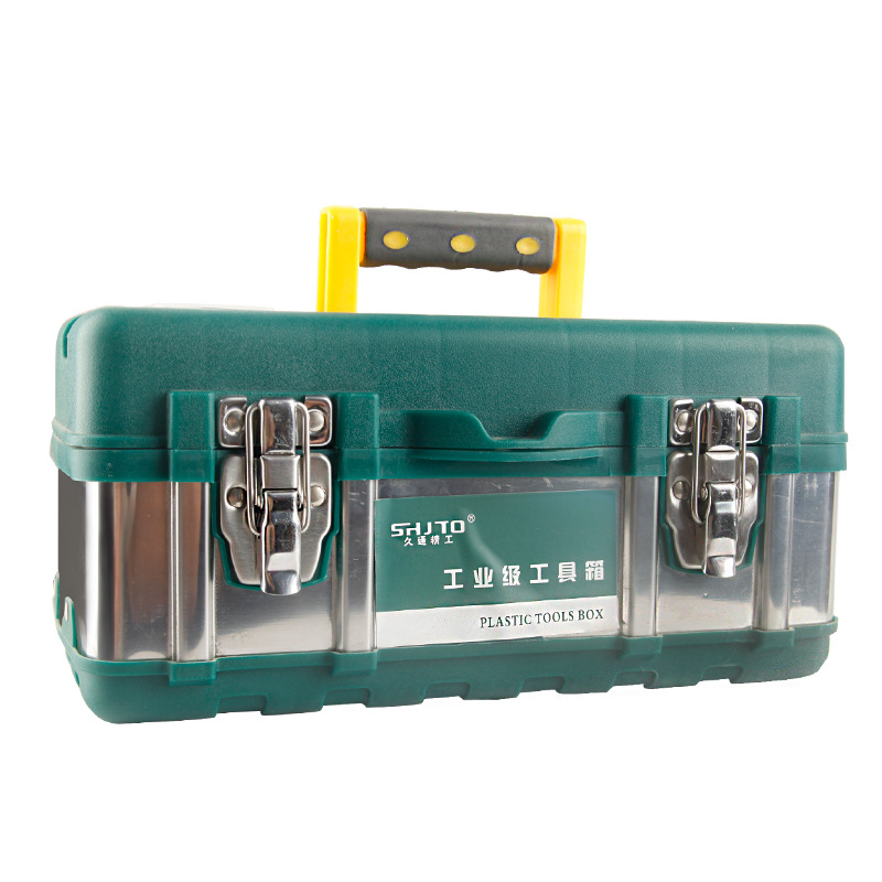 Fabricante de producción y ventas de acero inoxidable portátil Caja de Herramientas plástico hierro plástico coche caja de herramientas herramienta Jiutong