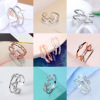 Sophisticated accessory, zirconium, ring with stone, Korean style, micro incrustation, on index finger